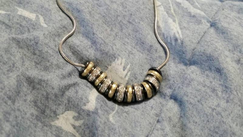 Hollywood Regency Style Gold, Strass Schwarz Perlen 16 Zoll Halskette Modeschmuck Modeaccessoire von EastIdahoCompany