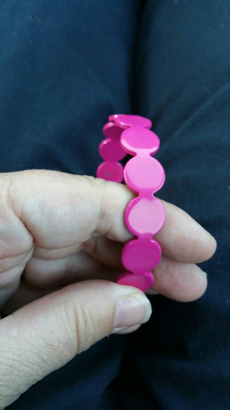 Hot Pink Runde Kate Spaten Designer Metall Manschette/Armreif Armband Modeschmuck Mode Accessoire von EastIdahoCompany