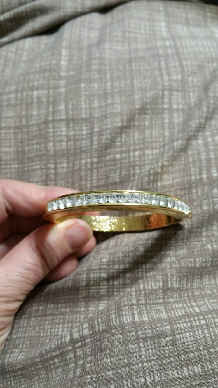 Klare Strass Und Gold Getönten Oval Armband, Modeschmuck, Mode-Accessoire von EastIdahoCompany