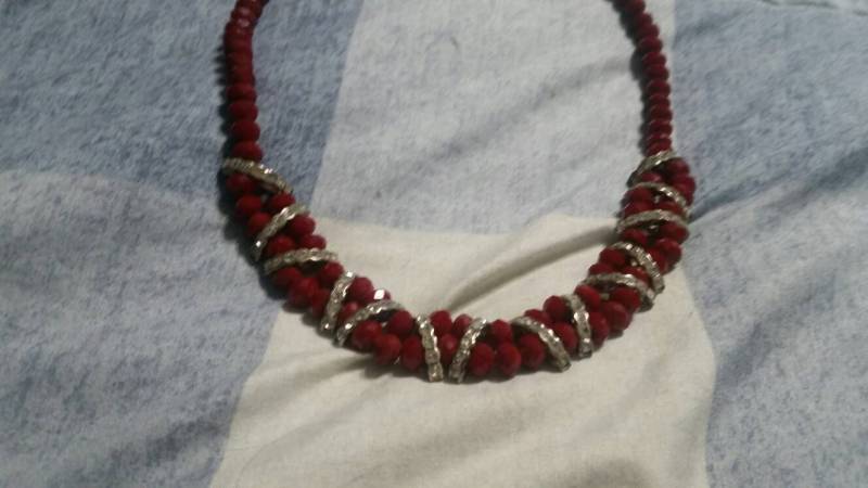 Preiswerte Bling Rubin Rot Und Strass Bead 16 Zoll Modeschmuck Halskette Mode Accessoire von EastIdahoCompany