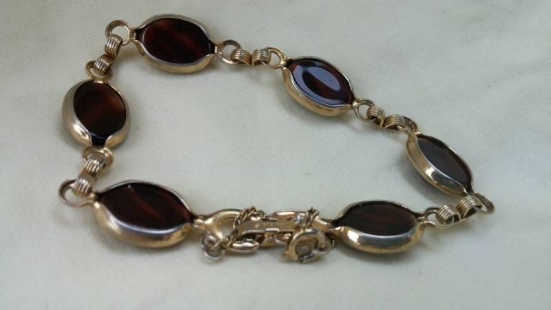 Signiert Sarah Coventry Goldfarben Und Glas Glieder Armband Modeschmuck Mode Accessoire von EastIdahoCompany