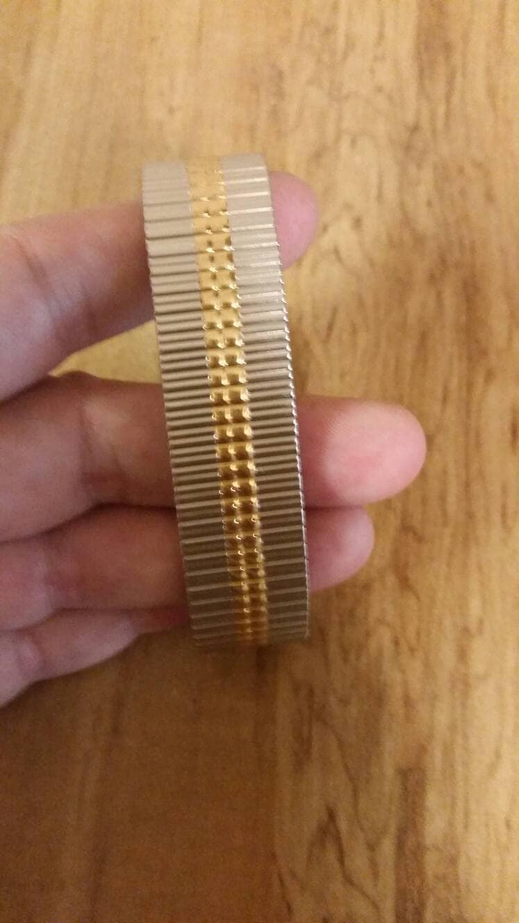 Unisex Sammler Bling Edelstahl Und Gold Getönten Armband Stil Mode Accessoire von EastIdahoCompany