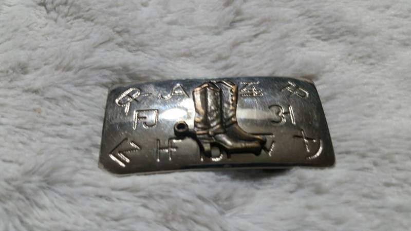 Vintage Kammern Belt Company Pewter Cowboy Boot Szene Rechteckige Gürtelschnalle Mode Accessoire von EastIdahoCompany