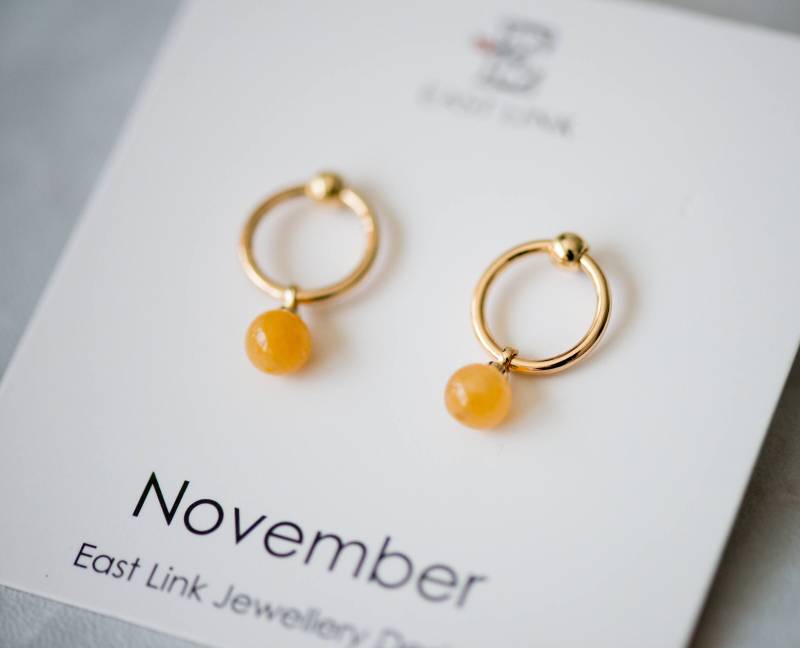 14K Vergoldete Naturstein November Birthstone Tropfen Ohrringe Geburtstagsgeschenk Damen Geschenk von EastLinkJewellery