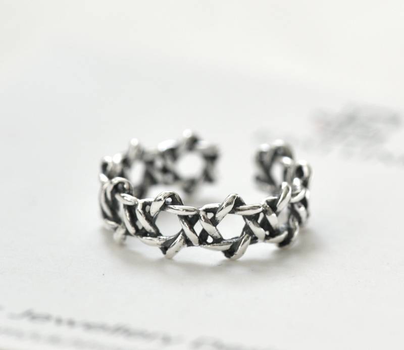 925 Sterling Silber Hexagramm Ring Zierlicher Stern Größenverstellbar Band Ring By East Link Jewelry von EastLinkJewellery