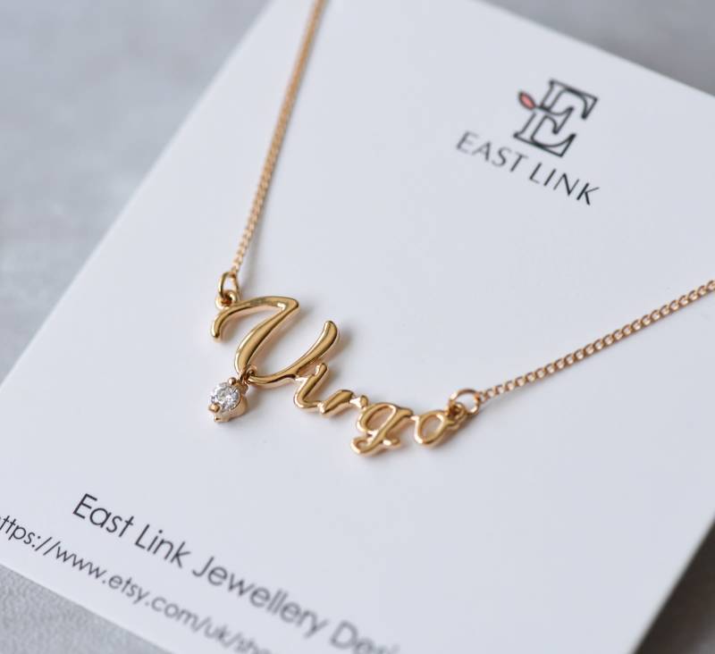Schöne Zarte 14K Vergoldete Sternzeichen Anhänger Halskette Buchstaben Geschenk Damen Schmuck Von East Link von EastLinkJewellery