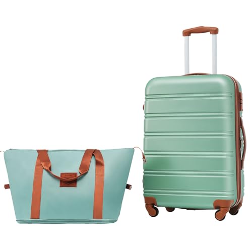 EastVita Gepäck-Sets, 50,8 cm, Handgepäck mit Spinnrädern, 3-stelliges TSA-Schloss, Hartschalen-Gepäck-Sets mit Seesack für Männer und Frauen, Grün, Carry-On 20-Inch, Leichtgewichtig von EastVita