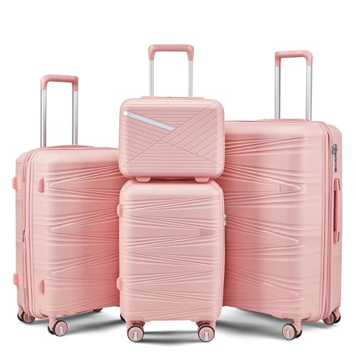 EastVita Gepäck-Sets, 50,8 cm, Handgepäck mit Spinnrädern, 3-stelliges TSA-Schloss, Hartschalen-Gepäck-Sets mit Seesack für Männer und Frauen, Pink, Carry-On 20-Inch, Leichtgewichtig von EastVita