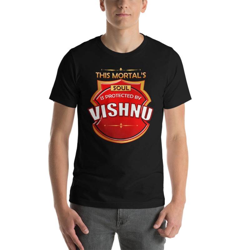 T-Shirts | T-Shirt Herren Diese Sterblichen Seele Ist Geschützt Durch Vishnu Religiöse Männer Lustige T-Shirts von EastWestTeez