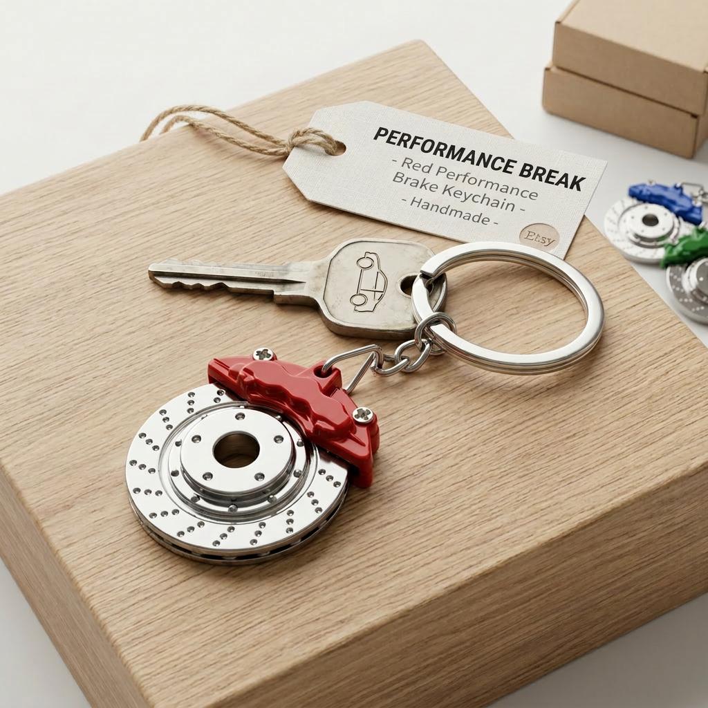 Brake Disc Keychain Metal - Mini Rotor Keyring Car Lover Gift, Mechanic Auto Tuning Accessory von tuningcharms