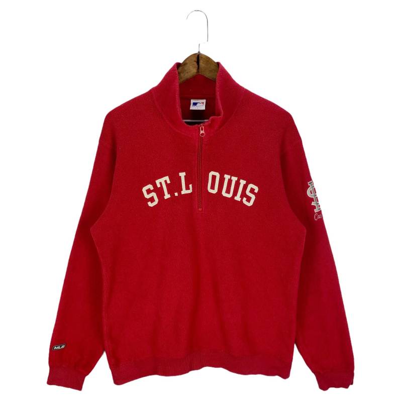 Vintage 2003 St. Louis Cardinals Fleece Half Zip Pullover Großes Logo Spellout Größe L von EasternGarment