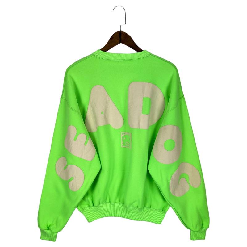 Vintage Seadog Sport Strand Bum Crewneck Sweatshirt Made in Japan Großes Logo Neon Grün Pullover Größe L von EasternGarment