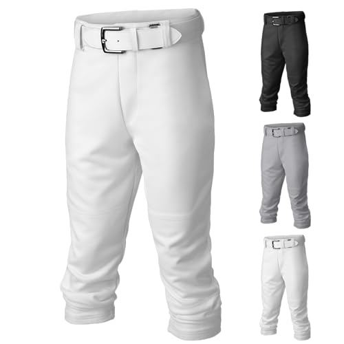 Easton Jungen Baseball Youth Sizes | Full Length | Elastic Bottom | Multiple Colors Pro + Pull Up Pants YTH WH Y XL, White, X-Large von Easton