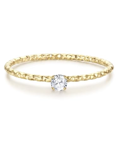 Eastside Damen Ring aus Edelstahl gelbvergoldet 14 Karat mit Zirkonia weiß Solitärring Edelstahlring Eastside Damen Ring aus Edelstahl gelbvergoldet 14 Karat mit Zirkonia weiß Solitärring Edelstahlring von Eastside