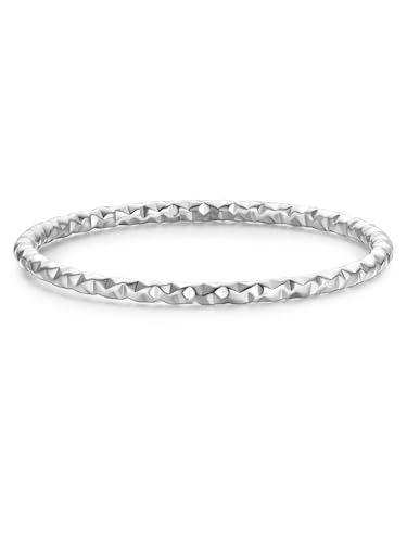Eastside Damen Ring aus Edelstahl silber Bandring Edelstahlring Stapelring gemustert Eastside Damen Ring aus Edelstahl silber Bandring Edelstahlring Stapelring gemustert von Eastside