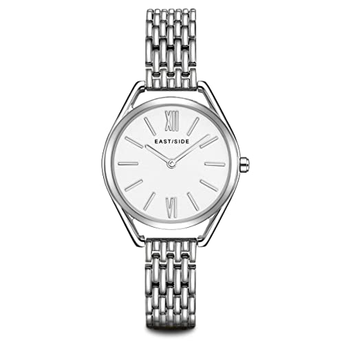 Eastside Damen Uhr analog Japan Quarzwerk mit Edelstahl Silber Armband 10080064 von Eastside