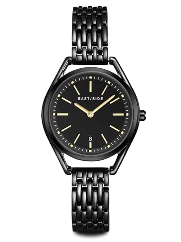 Eastside Damen Uhr analog Japan Quarzwerk mit Edelstahl schwarz Armband 10080067 von Eastside