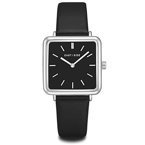Eastside Damen Uhr analog Japanisches Quarzwerk mit Leder Armband schwarz 10080051 von Eastside