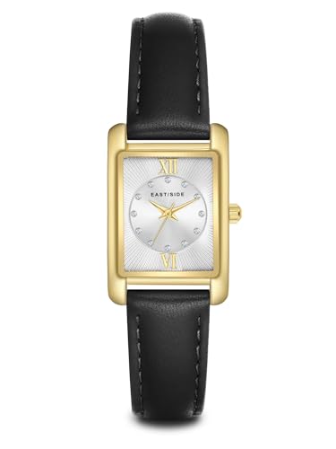 Eastside Damen Uhr analog Quarzwerk mit Echtleder Armband schwarz 10080150 von Eastside
