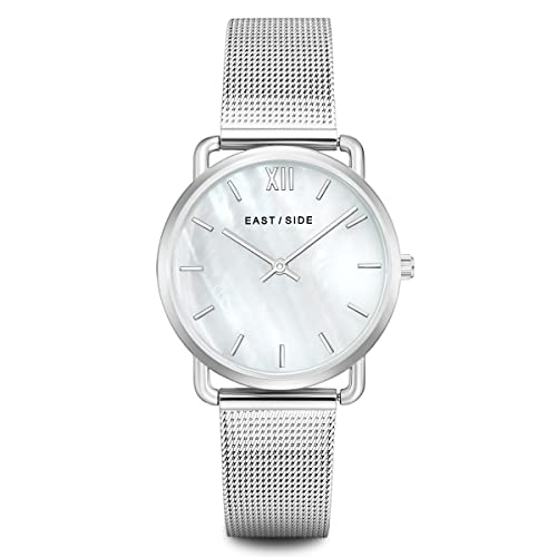 Eastside Damen Uhr analog Japanisches Quarzwerk mit Edelstahl Armband Silber 3 ATM 10080045 von Eastside