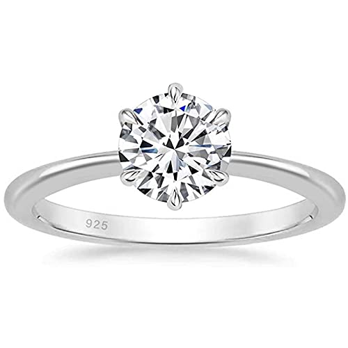 Zakk Damen Solitärringe Silber 925 Zirkonia Verlobungsringe Trauringe Eheringe Antragsring Hochzeitsringe (Silber,51 (16.2)) von Zakk