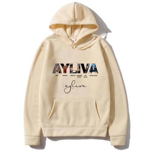 Ayliva Concert Tour 2025 Bedruckt Kapuzenpullover Retro Mode Unisex Streetwear Y2K Lässig Sweatshirts Langärmelig Pullover-Khaki||m von Easwisa