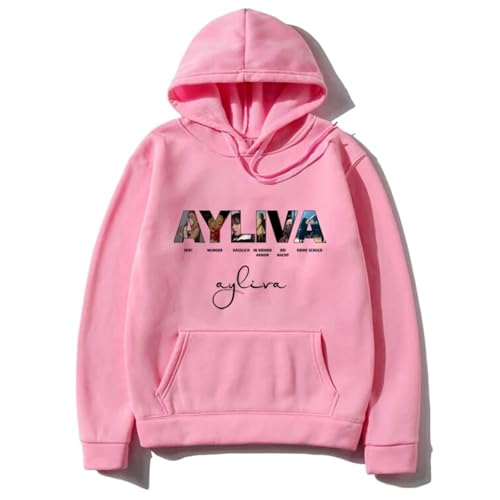Ayliva Concert Tour 2025 Bedruckt Kapuzenpullover Retro Mode Unisex Streetwear Y2K Lässig Sweatshirts Langärmelig Pullover-Pink||m von Easwisa