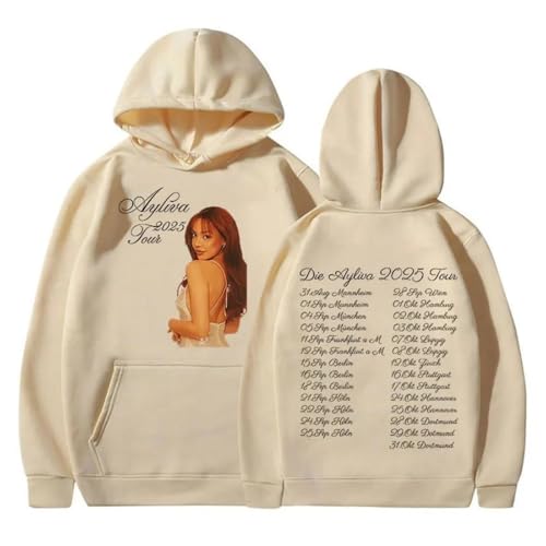 Ayliva Tour 2025 Kapuzenpullover Mode Langarm Sweatshirts Herren Damen Hip-Hop Streetwear Unisex Retro Pullover-Khaki||m von Easwisa