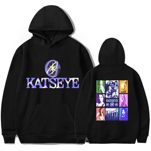 Kapuzenpullover Modisches Retro-Modell Für Männer Und Frauen Lässiger Harajuku-Stil Sweatshirt Speziell Für Katseye Fans Entworfen-Black||m von Easwisa