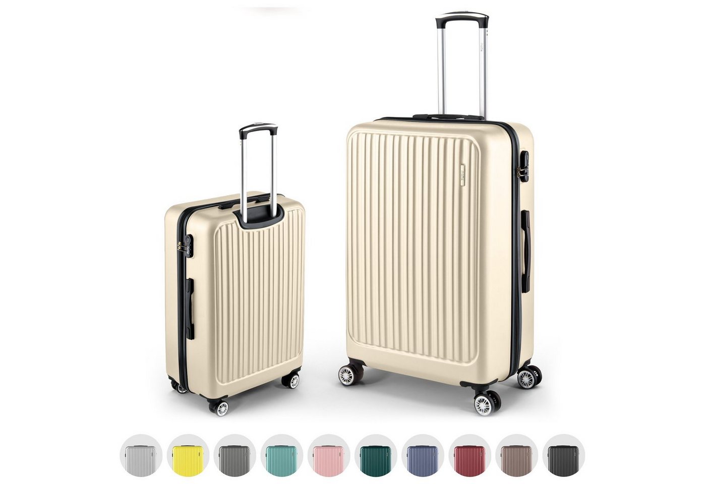 Easy Move Hartschalen-Trolley Leichter Rollkoffer ACE 026 - Reisekoffer, Hartschalenkoffer, 8 Rollen, Robuster Koffer aus ABS-Hartschale, 72L Medium (65cm) von Easy Move