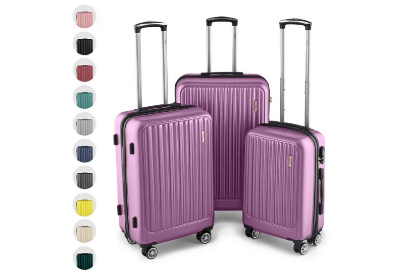 Easy Move Hartschalen-Trolley Leichter Rollkoffer ACE 026 - Reisekoffer, Hartschalenkoffer, 8 Rollen, Robustes Koffer-Set aus ABS-Hartschale, 3 Größen - M L XL von Easy Move