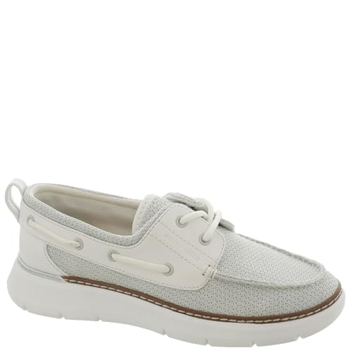 Easy Spirit Charter Bootsschuh für Damen, Weiß-Silber, 38.5 EU Weit von Easy Spirit