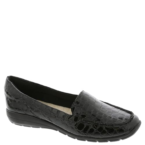Easy Spirit Damen Abide 8 Loafer, Schwarzes Krokodil-Patent, 38 EU Weit von Easy Spirit