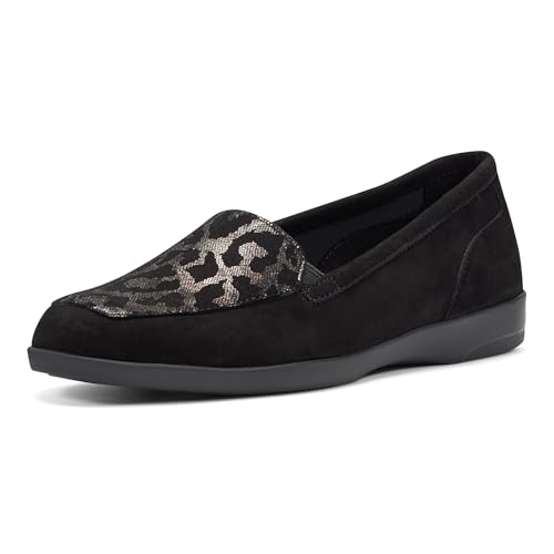 Easy Spirit Devitt10 Damen-Loafer, Schwarz/Schwarz Leopard, 41 EU Weit von Easy Spirit