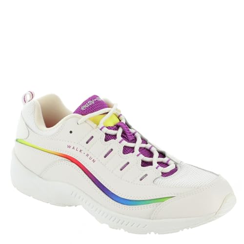 Easy Spirit Romy25 Damen-Sneaker, Weiß-Regenbogen, 9.5 X-Wide von Easy Spirit