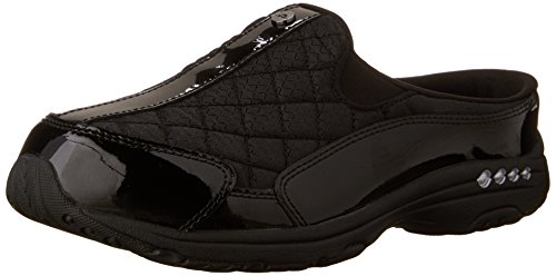 Easy Spirit Women's Traveltime Clog, Black/Silver Patent, 7.5 WW US von Easy Spirit