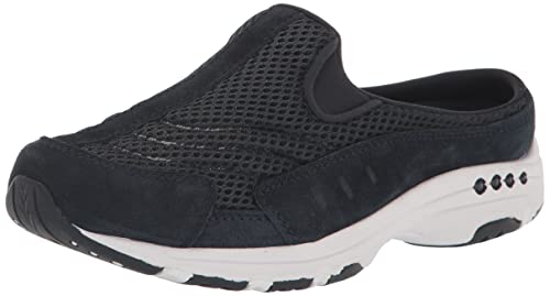 Easy Spirit Women's Traveltime Clog, Navy/White Suede, 9.5 W US von Easy Spirit