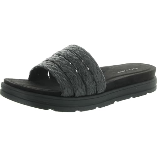 Riemchensandalen: Salma Round Toe by Easy Spirit, Schwarzer Bast., 39.5 EU von Easy Spirit