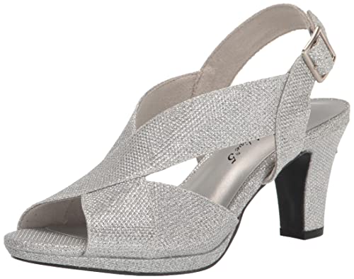 Easy Street Christy Damen-Sandale mit Absatz, Silber Glitter, 39 EU von Easy Street