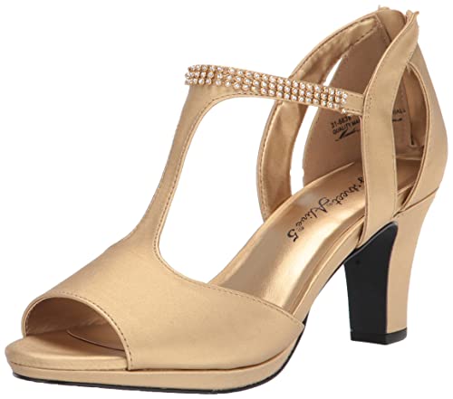 Easy Street Damen Blitz Sandale mit Absatz, Gold-Satin, 38.5 EU von Easy Street