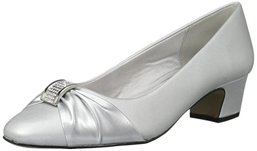 Easy Street Damen Eloise, Silberfarbenes Satin/Silber mit Easy Flex Tanzsohle, 43 EU von Easy Street