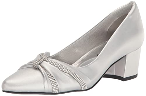Easy Street Damen Millie Pumps, Silberfarbener Satin, 38 EU X-Weit von Easy Street