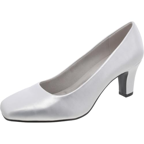 Easy Street Damen Poet Pumps, Silber, 41 EU X-Weit von Easy Street