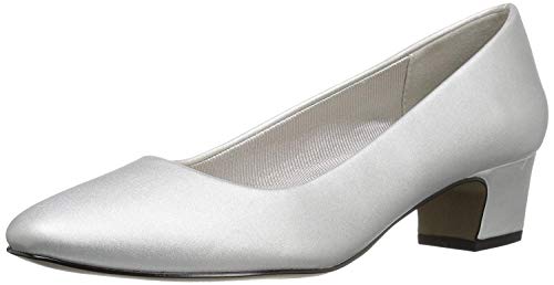 Easy Street Damen Prim Pumps, Silberfarbener Satin, 41.5 EU von Easy Street