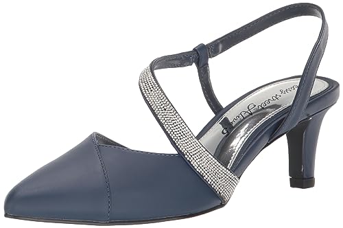 Easy Street Damen Smaragd Pumps, Marineblaues Satin, 42.5 EU X-Weit von Easy Street