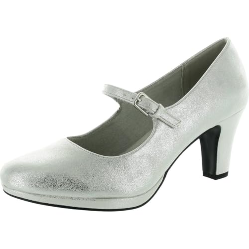 Easy Street Damen Zest Pumps, Silber, 38.5 EU X-Weit von Easy Street