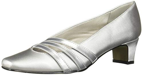 Easy Street Entice Abendschuh mit Absatz für Damen, Silberfarbener Satin, 38 EU von Easy Street