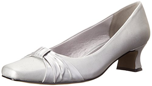 Easy Street Women's Waive Dress Pump,Silver Satin,11 M US von Easy Street