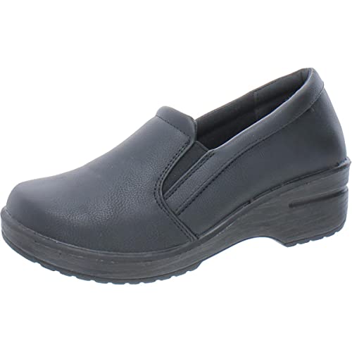 Easy Works by Easy Street Damen Leeza Clog, Schwarz, 36 EU Weit von Easy Works