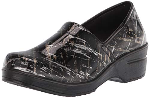 Easy Works by Easy Street Laurie Clog für Damen, Black Streak Patent, 9.5 X-Wide von Easy Works